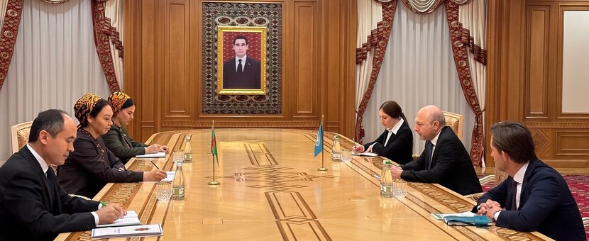 SRSG Kaha Imnadze meets with Dunyagozel Gulmanova, Chairperson of Mejilis of Turkmenistan